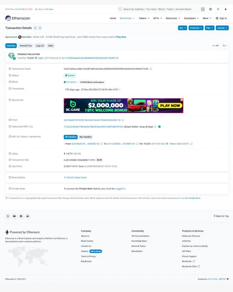 Blockchain Analyse Cross-chain swap